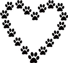 Dog paw heart